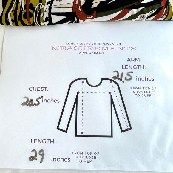 Eva Varro Womens Tunic Top Blouse Size L Artsy Creative Leaf Office Black - Picture 5 of 5